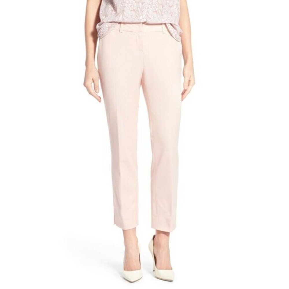 Halogen Pants Soft Pink Stretch Cropped Pants Casual Work Cotton Pants SZ 8 New